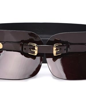 LOUIS VUITTON Patent Corset Belt Amarante